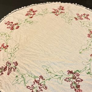 Embroidered Floral Large doily